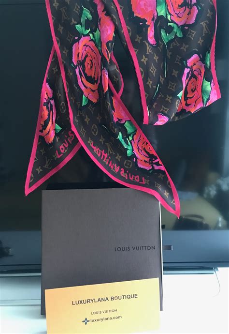 louis vuitton rose scarf